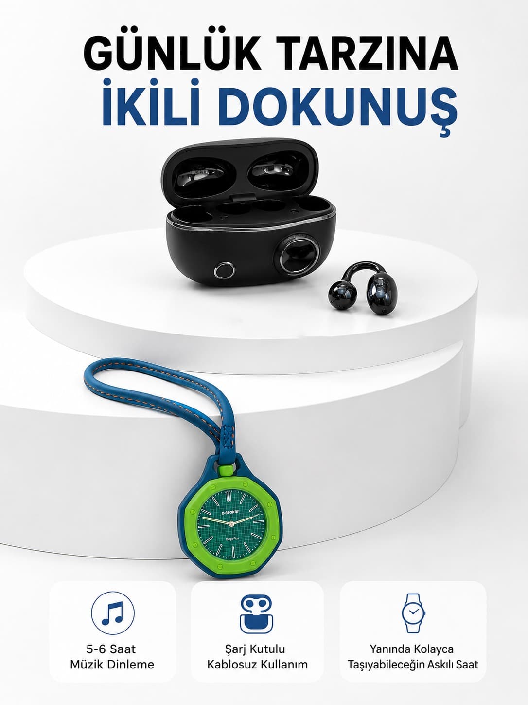 sarj-kutulu-kablosuz-kulaklik-ve-yesil-askili-analog-canta-saati-avantajli-ikili-set-1513974